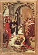 BERRUGUETE, Pedro Scenes from the Life of Saint Dominic:The Burning of the Books painting